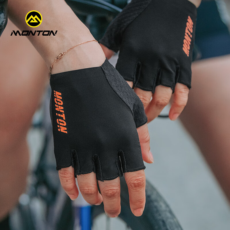 monton脉腾骑行手套 夏季防滑减震男女短山地公路车装备半指酷影 酷影