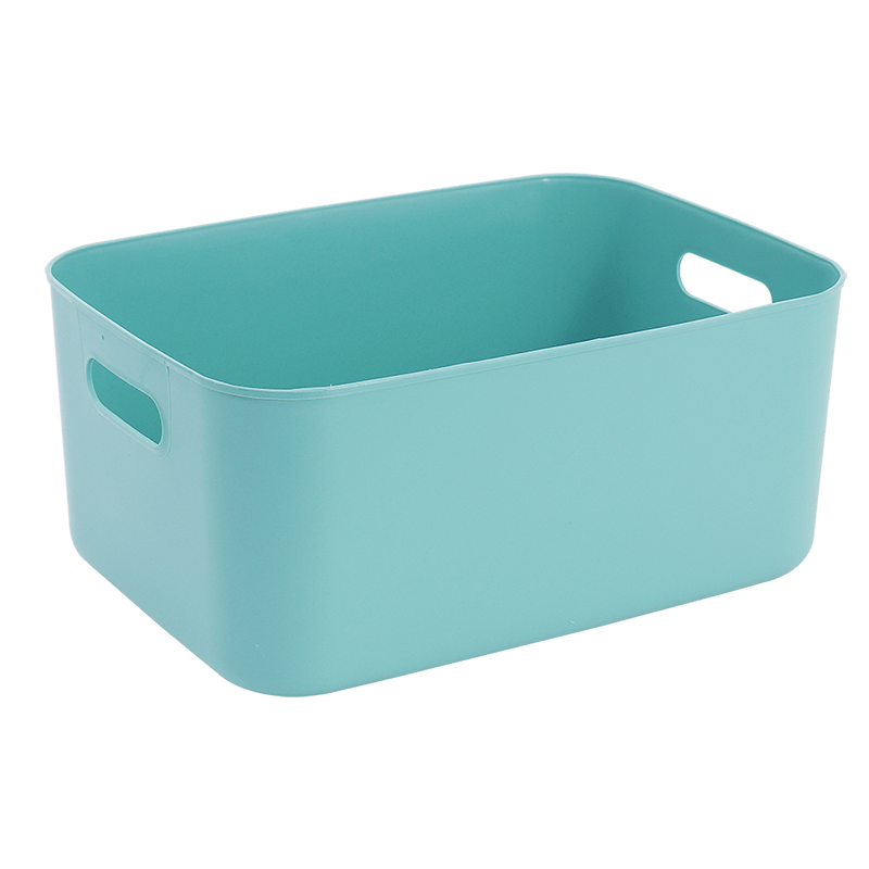 欧润哲 收纳盒 浴室化妆品收纳杂物零食收纳储物盒桌面整理筐 长方形塑料收纳盒子 糖果蓝高款中号