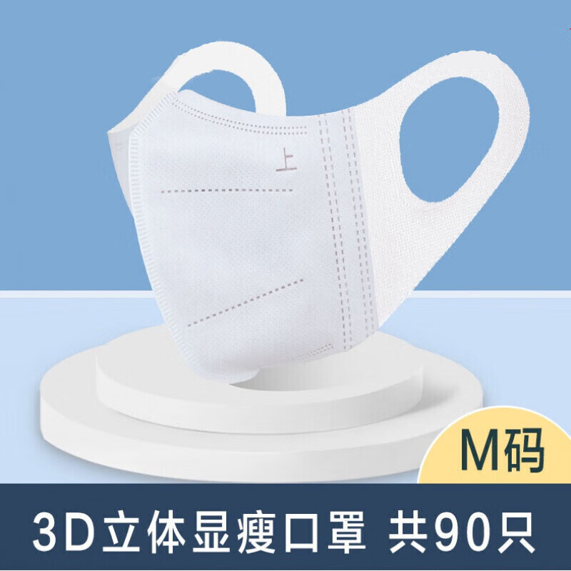 亿凌 2022新款时尚版口罩3d立体女性一次性白色不勒耳高颜值夏季薄款