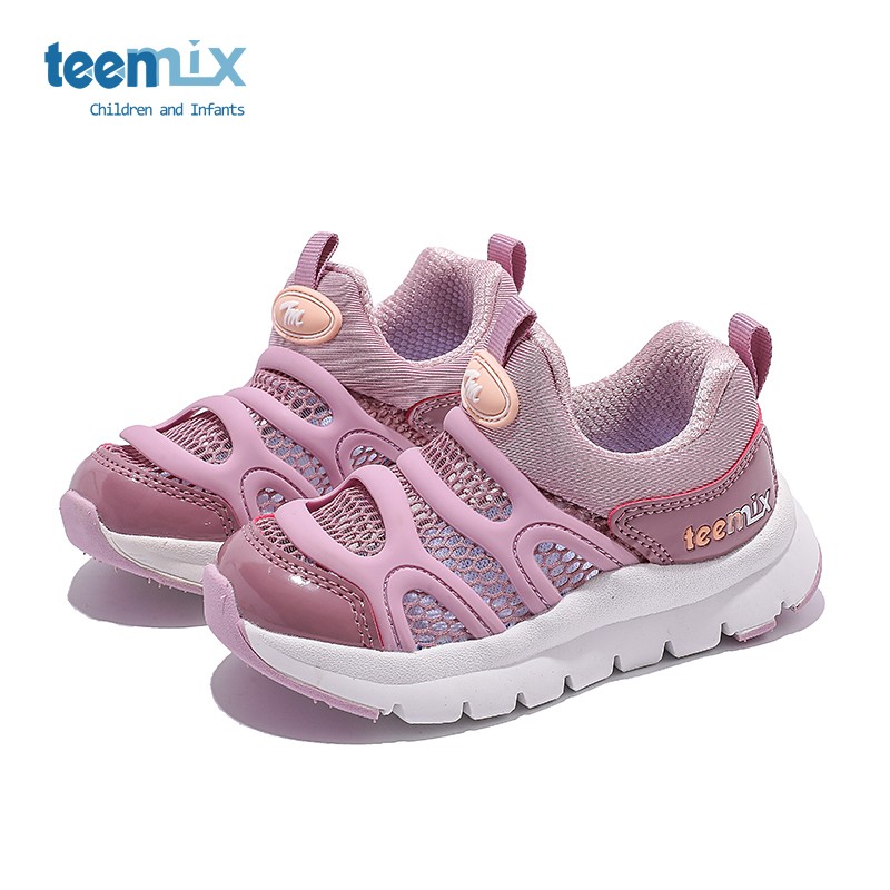 天美意（TEENMIX）童鞋儿童宝宝鞋2023秋季新款小童网面毛毛虫女童运动鞋子潮 紫色（镂空） 31