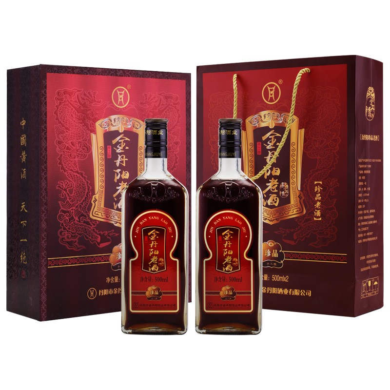 金丹阳黄酒 12°珍品手工酿黄酒礼盒 500ml*2 半甜型糯米黄酒 无添加