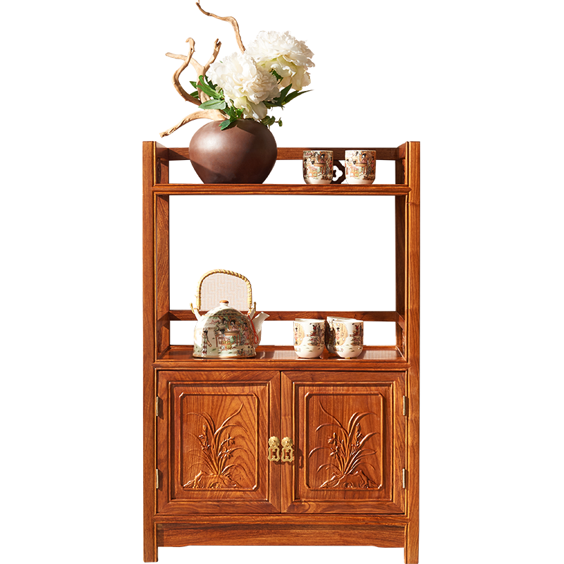匠王红木家具非洲花梨(学名:刺猬紫檀)茶水柜实木餐边柜茶储物柜中式餐厅柜碗柜 茶水柜