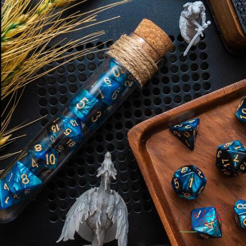 dnd骰子coc跑团龙与地下城塑料树脂tprg色子7件套 利维坦 奇幻药水瓶