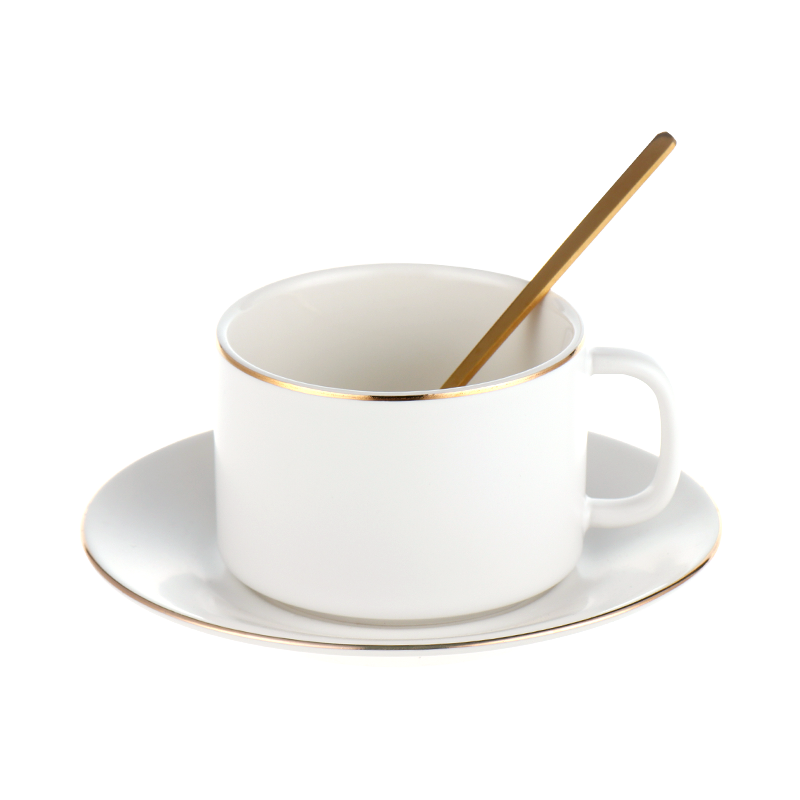 Edo 欧式咖啡杯【轻奢描金】 140ml 简约下午茶茶具 茶杯 家用陶瓷杯子办公室咖啡杯