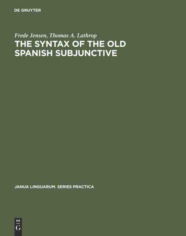 预售 按需印刷 the syntax of the old spanish subjunctive