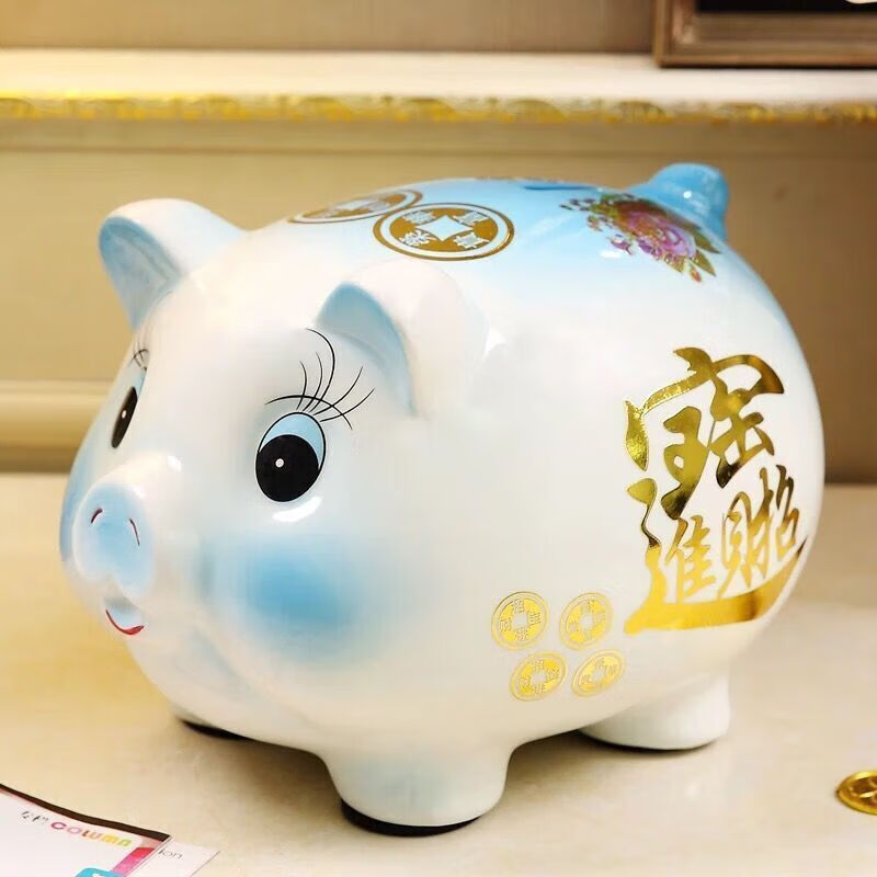 惜辰陶瓷猪猪存钱罐只进不出成人少女心儿童便宜可爱大容量纸币储蓄罐
