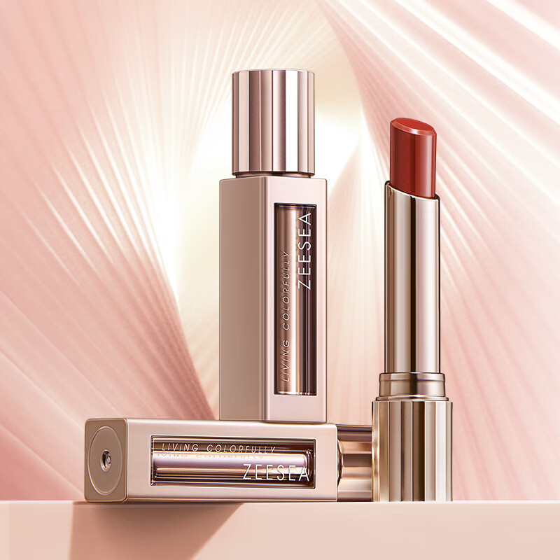 ZEESEA 滋色水嘟嘟精华口红果冻唇膏不易掉色不易沾杯姿色秋冬美拉德女 C01+C02【赠唇釉N02+粉扑】