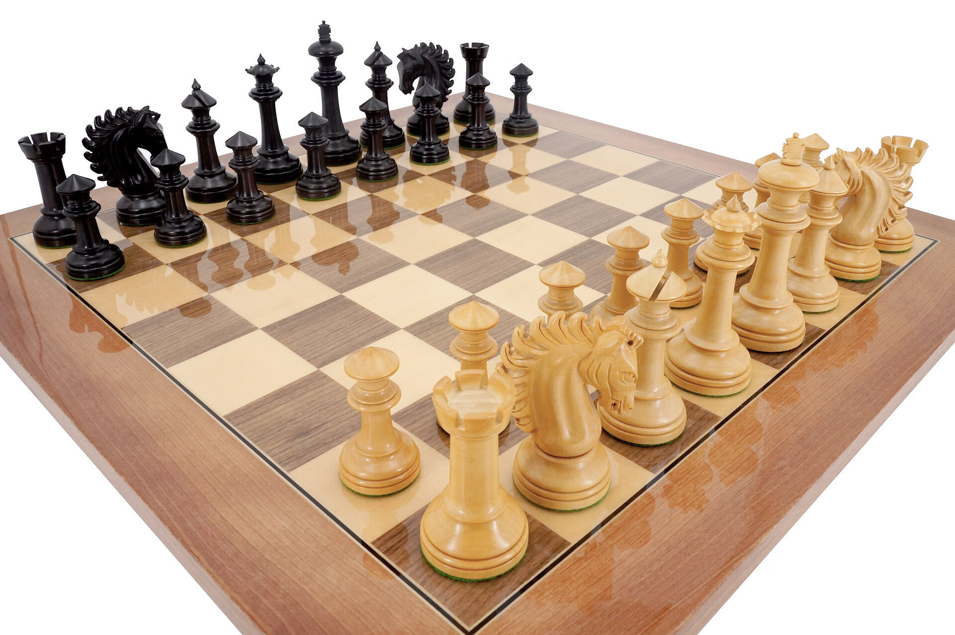 博圣棋礼进口 实木 大号 国际象棋 黑色(乌木)棋子 棋盘