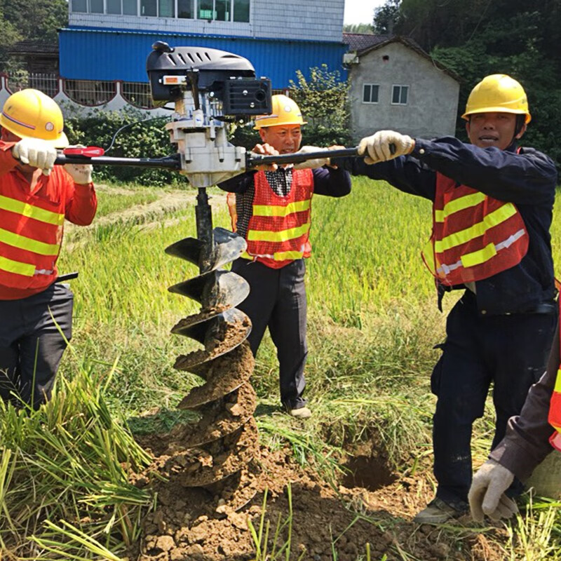 澜墨大功率四冲程挖坑机10马力地钻打桩机种植机电线杆光伏果树打坑机 10马力配400*800钻头种树套餐