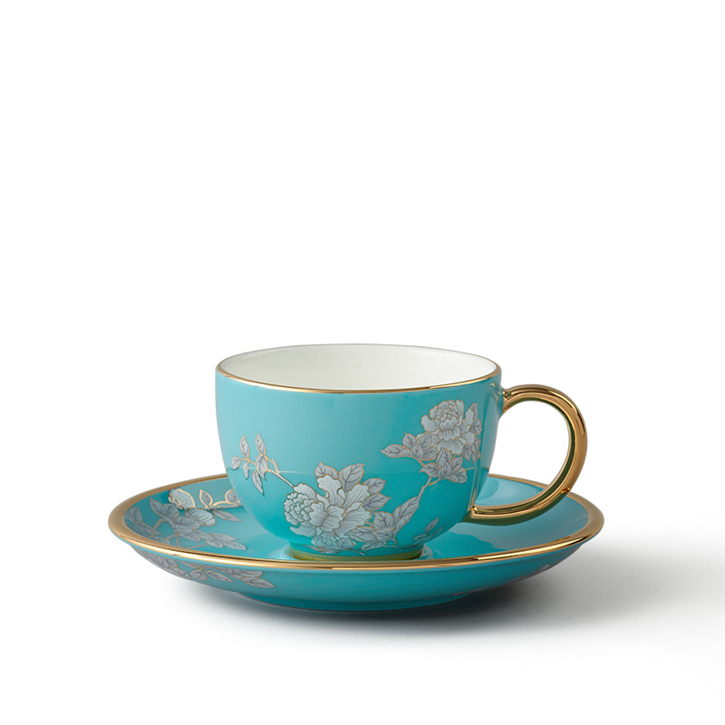 国瓷永丰源夫人瓷咖啡杯：水墨牡丹艺术呈现品质与优雅