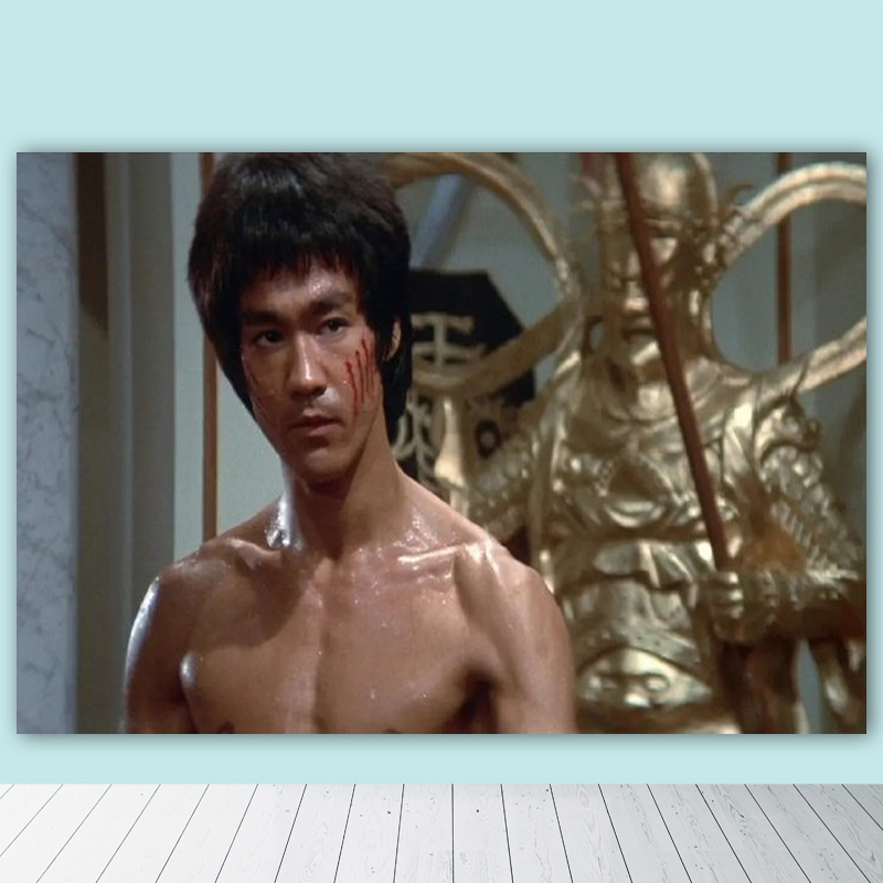 云漫卿李小龙牛皮海报 李小龙经典武打海报肌肉男复古牛皮纸怀旧励志