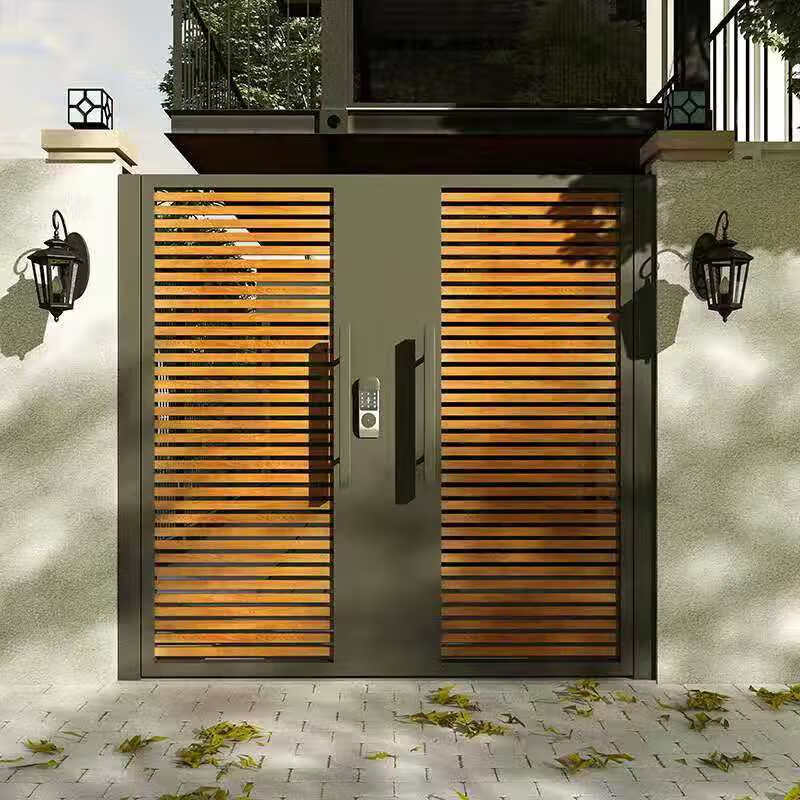 合金别墅庭院门小区户外铝艺大门铝合金电动双开门乡村花园铝门 尺寸