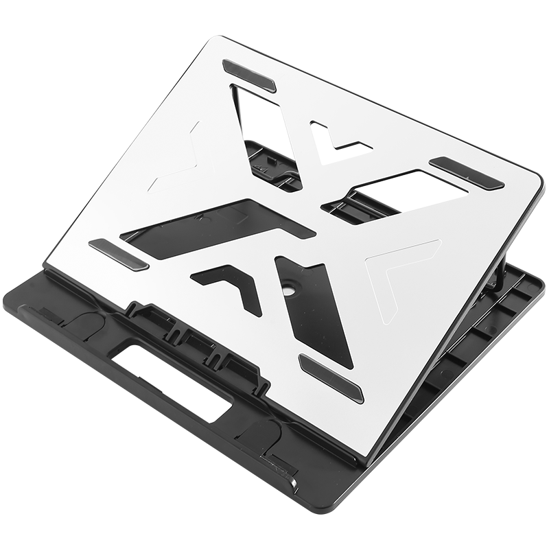 木丁丁 笔记本支架 铝合金笔记本散热器 7档调节可折叠便携镂空设计电脑支架 银色