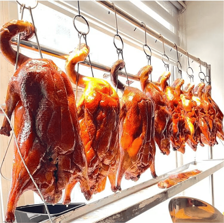 烤鸭挂钩双钩子烧鸭勾猪肉烧鹅烤鸡钩商用厨房烧腊环烤针不锈钢架 挂