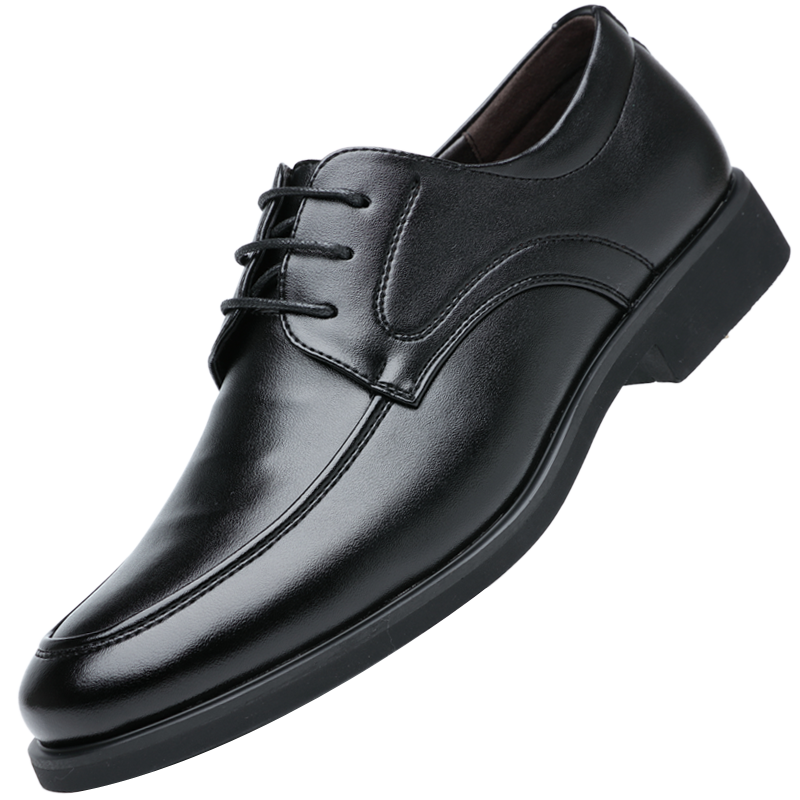 波图蕾斯(Poitulas)英伦男士商务休闲鞋正装皮鞋男系带耐磨 P9829 黑色 42