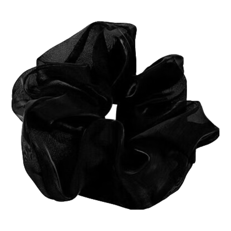 osewaya日系珠光發(fā)圈發(fā)繩高級感大腸圈日系橡皮筋可愛少女高級感布藝發(fā)飾 黑色