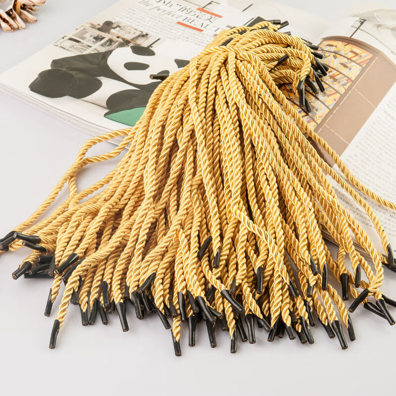 阿尤布三股绳包装纸盒纸袋手提袋绳子扭绳礼拎绳带子纸箱手提绳 金黄