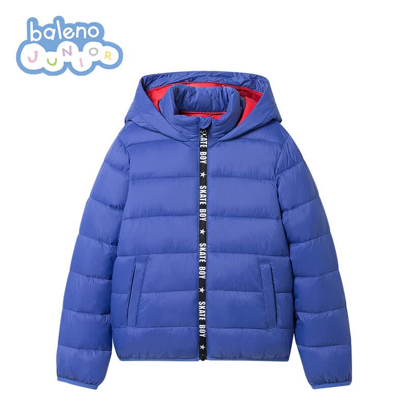 Baleno Junior班尼路童装秋冬新款男童字母连帽外套棉服加厚棉袄棉衣中大童保暖 10B 闪电蓝 140cm高性价比高么？