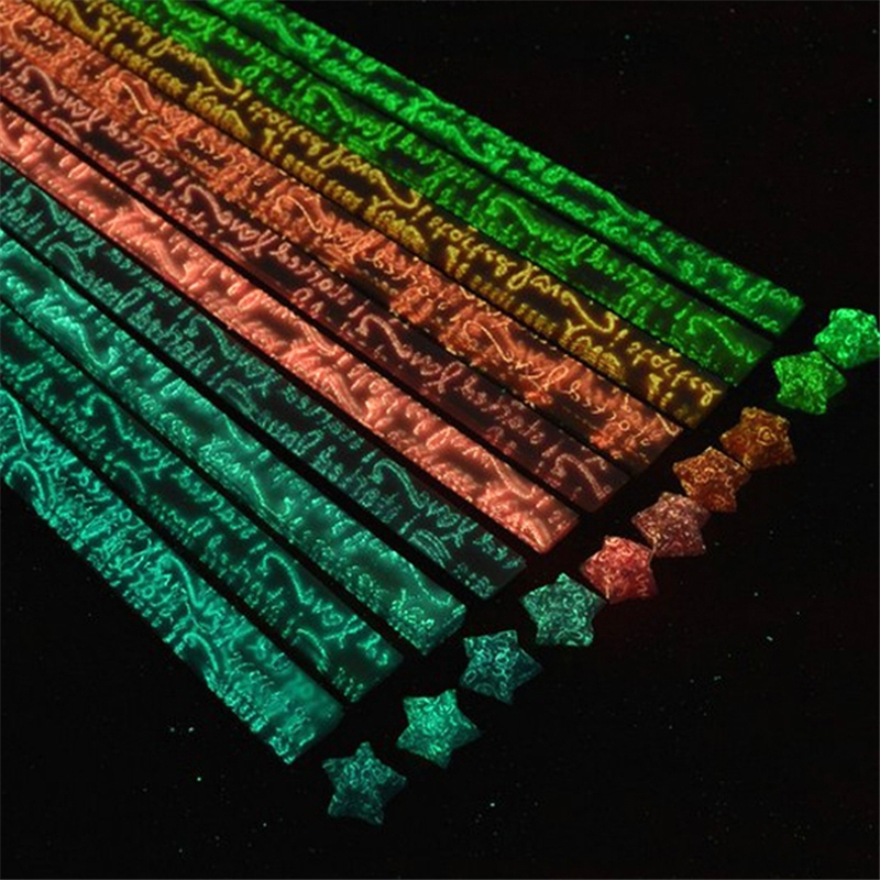 homeglen夜光折纸让爱起航叠折星星的纸幸运星折纸手工纸 10色共210条