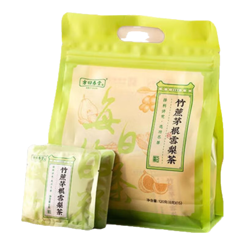 方回春堂茶叶养生茶竹蔗茅根雪梨茶甘蔗马蹄茶包无花果梨干清甜茶饮 竹蔗茅根雪梨茶 120g*1盒