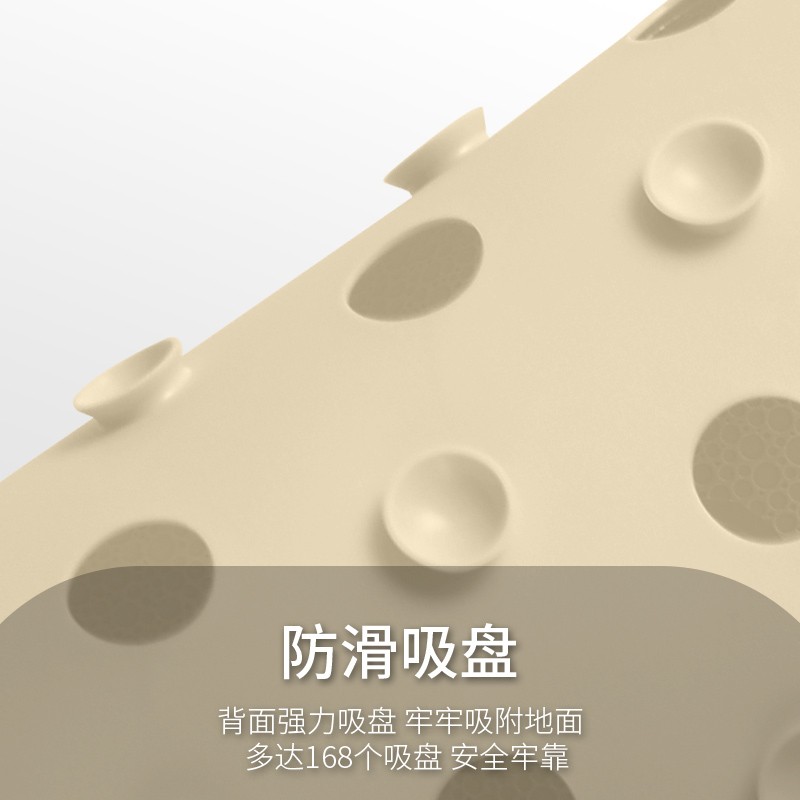 RIDDER TPE德国进口浴室厕所防滑垫卫生间地垫家用足底按摩脚垫圆点镂空 浅咖色36*80cm