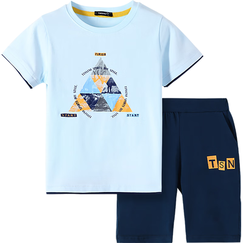 纤丝鸟品牌的中大童短袖套装，价格历史走势和销量分析