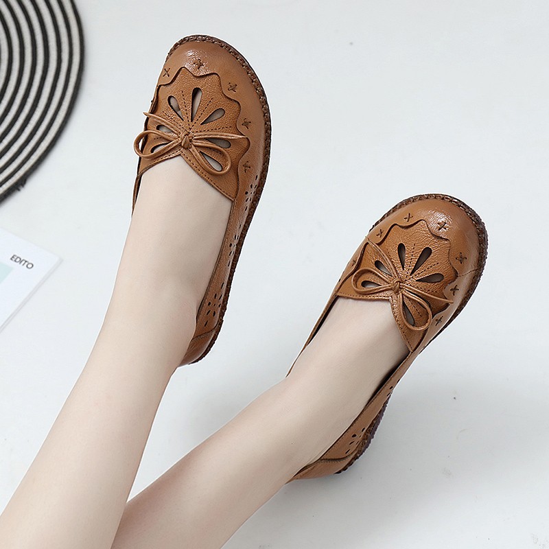 夜雨(nightrain)妈妈鞋凉鞋真皮软底中年女凉鞋老人大码中老年女鞋子