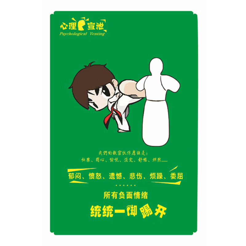 奇心华创心理咨询宣泄室挂图健康心理情绪宣泄疏导卡通宣传指导示例图