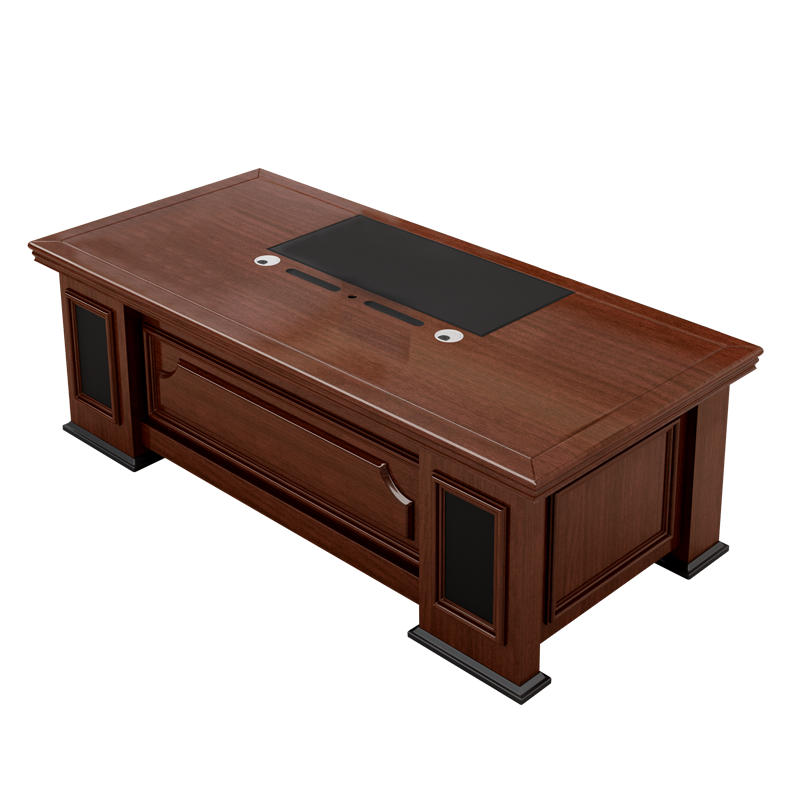 遵诀239新中式老板办公桌椅组合桌子办公室单人总裁桌主管桌财务桌经理桌简约现代家具包安装带抽屉带锁 239#1.6米单桌(不含双柜)