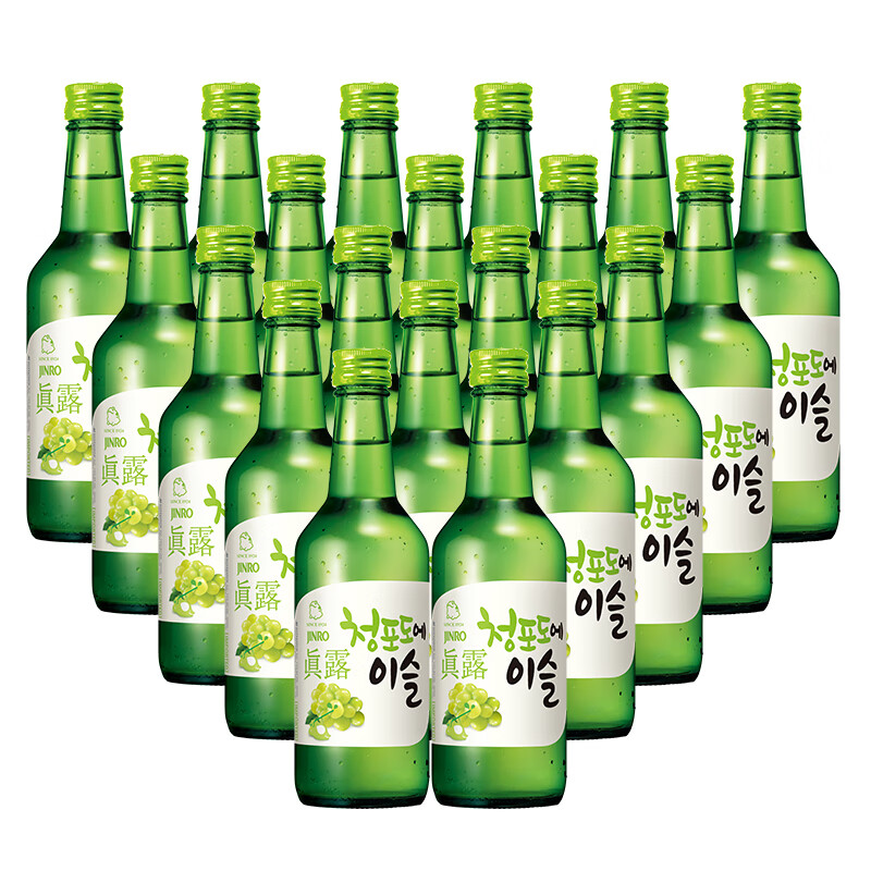 真露（JINRO）烧酒 韩国进口13°青葡萄味 360ml*20瓶 整箱装hmdegtn