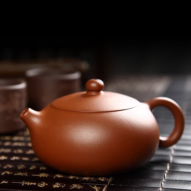 尊壶 宜兴紫砂壶手工茶具泡茶壶名家张红倒把扁西施原矿朱泥茶器 张红