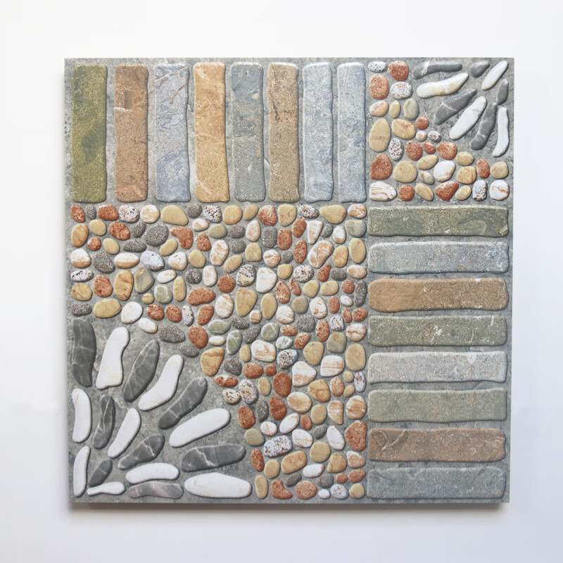 华欣硕美式室外400x400瓷砖仿鹅卵石地砖阳台仿古砖花园院子防滑地板