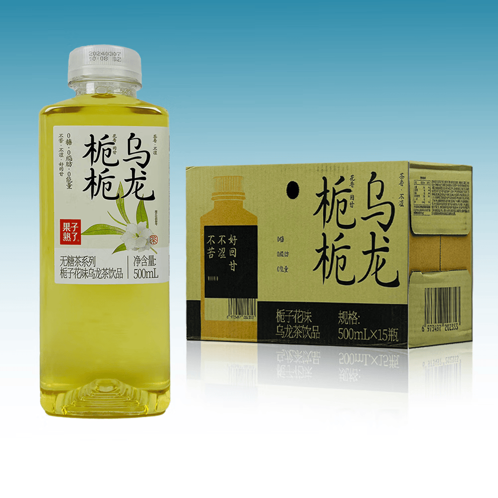 果子熟了栀栀乌龙500ml*15瓶整箱包装无糖0糖0卡0脂栀子花乌龙混合茶