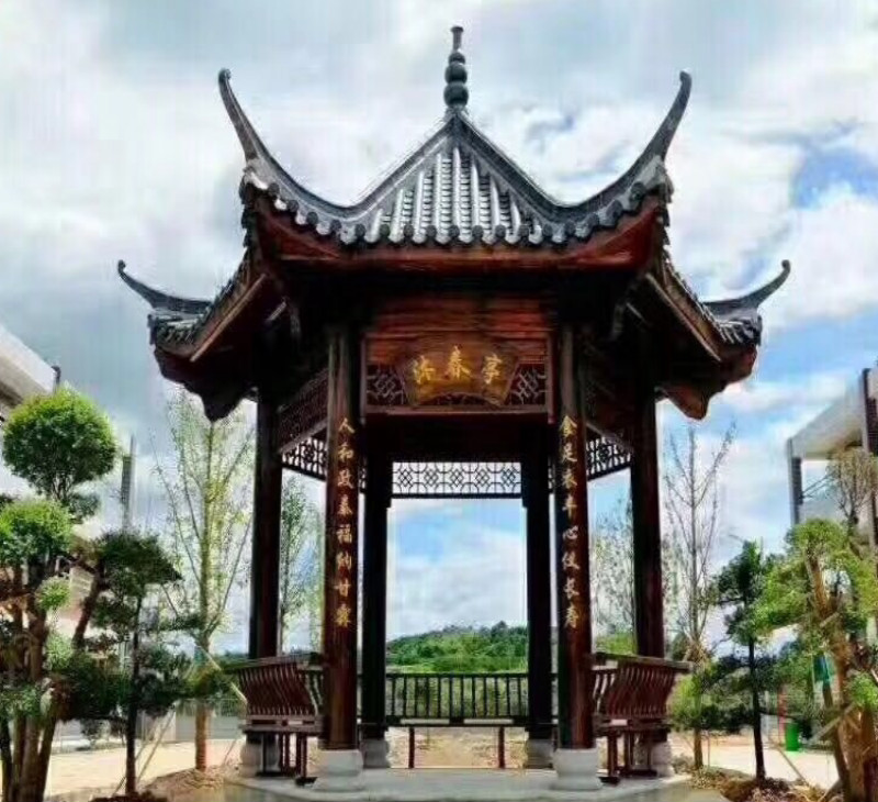 宛木凉亭户外防腐木景观廊庭院别墅仿古木屋实木亭子厂家定制古建长廊