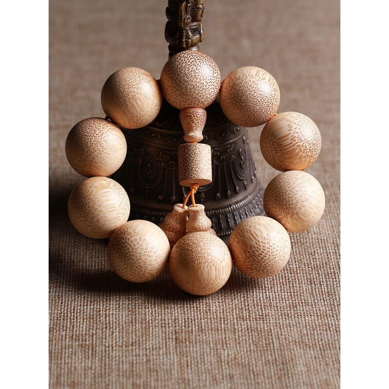 古珍 龙血金丝竹手串佛珠手链男女竹子竹根直径25mm正圆大珠籽送长辈