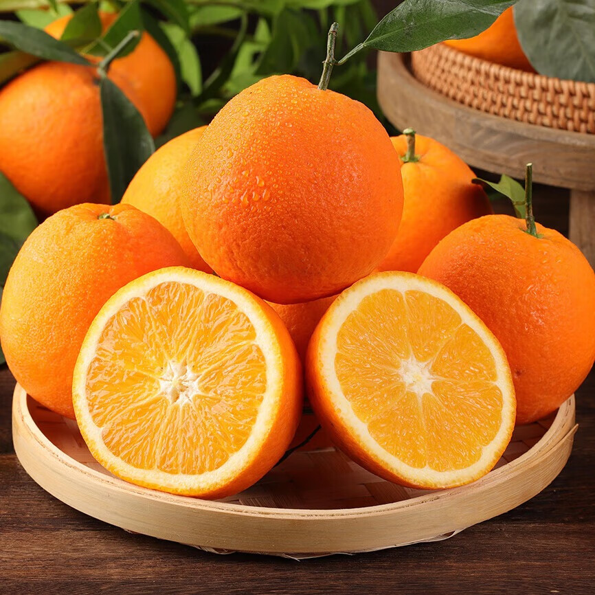 蟠橙园 江西赣南脐橙当季新鲜橙子水果现摘皮薄多汁手剥无核礼盒团购 【60%人选】净重9.2斤单果200g+