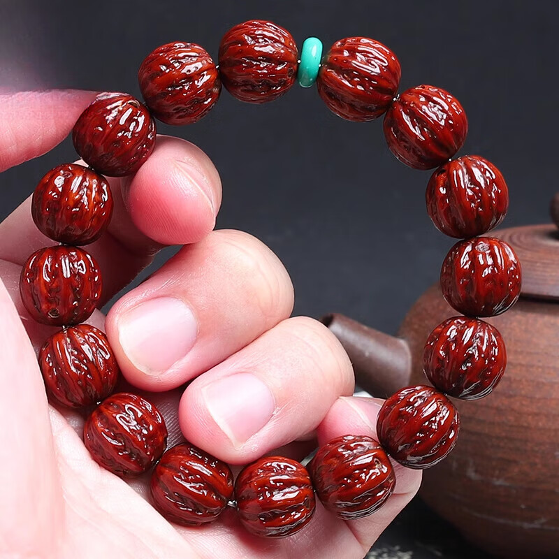 穗大福紫金鼠手串天l然爆红雕刻京八棱正圆非猴头文玩核桃菩提佛珠 13