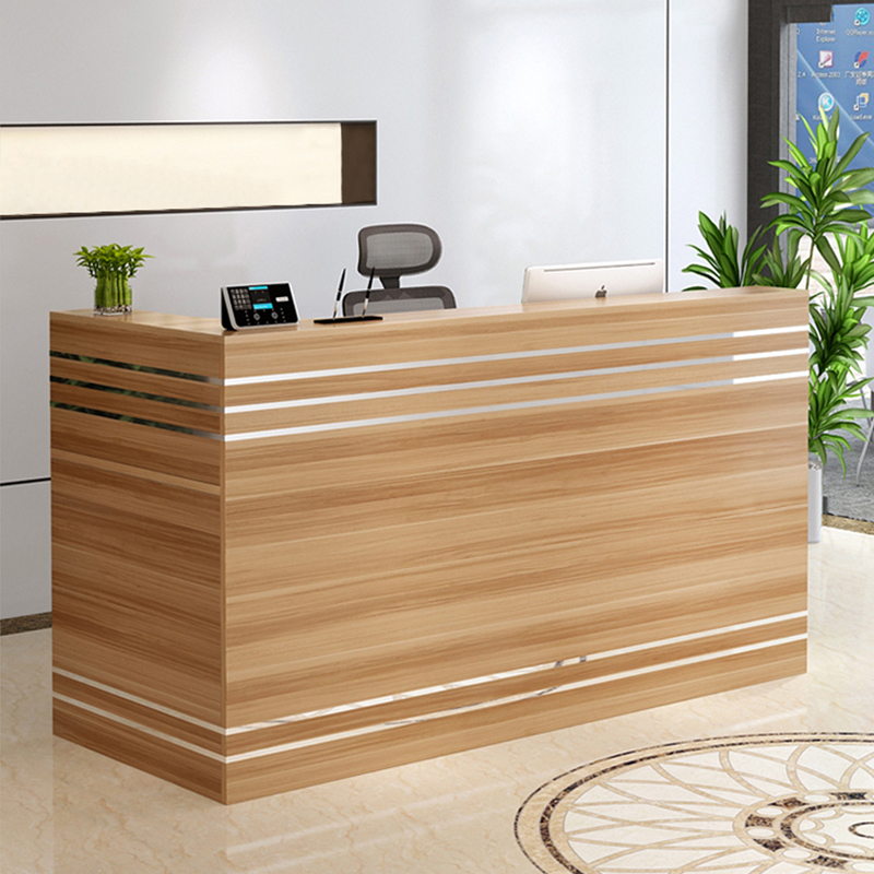 中伟 zhongwei 前台现代简约收银台接待台吧台板式前台1400*800*1100