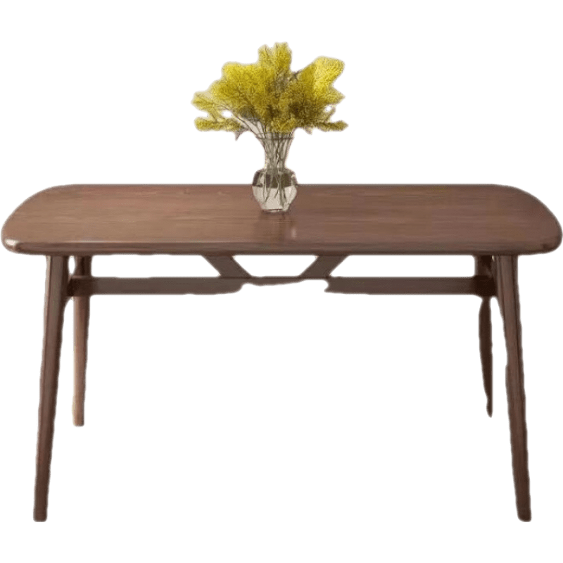 苏购 餐桌小户型家用现代简约餐桌仿实木椅休闲快餐厅桌椅组合饭桌长方形桌子 胡桃色 120*80*75(仅单桌)