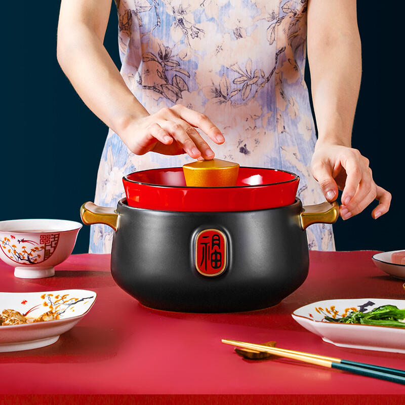 厨夫人CHOFOREN砂锅汤锅炖锅福至锅 2.8L陶瓷煲 中药锅煲仔饭锅炖肉养生煲CFR-537D