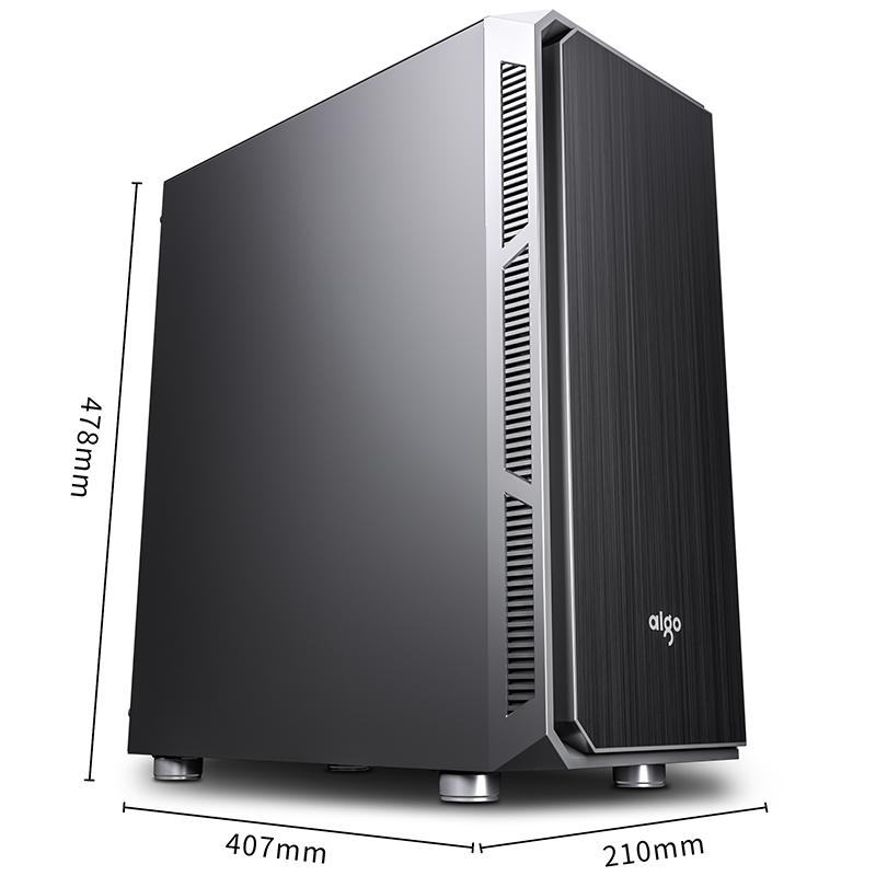 爱国者（aigo）黑曼巴F1 黑色 台式机中塔机箱（支持E-ATX/ATX主板/标配3把无光风扇/四面吸音棉/360冷排）