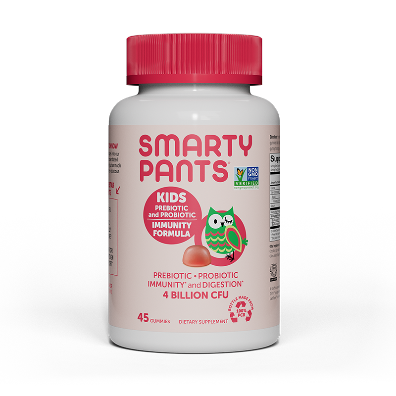 SmartyPants益生益生元软糖草莓味 儿童呵护肠胃宝宝排便 45粒/罐 3岁+