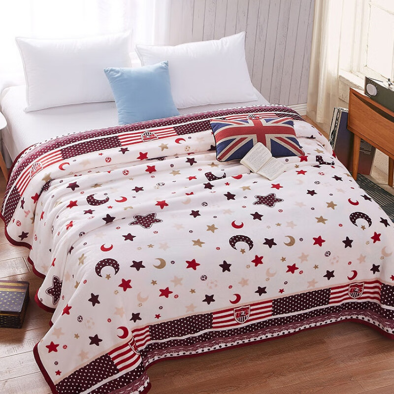 睿爸冬季双面毯子加厚珊瑚法兰绒短毛绒单件毛毛人学生宿舍毛毯垫绒毯