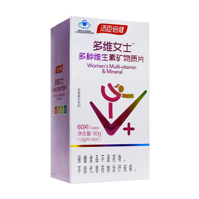 汤臣倍健 多维女士 多种维生素矿物质片 1.5g*60片 一盒装
