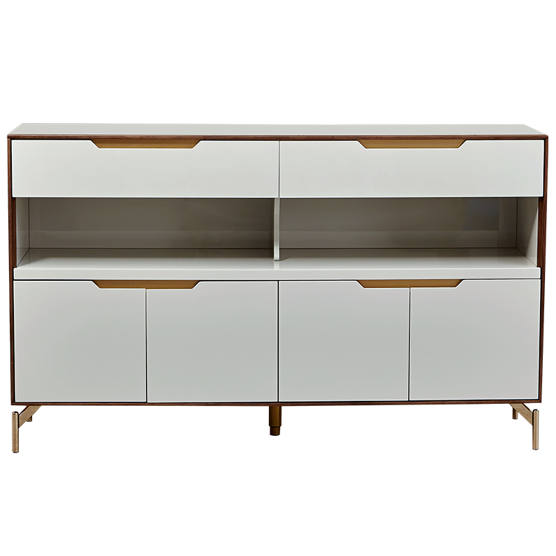 全友家居 现代轻奢备餐柜水曲柳实木框架客厅家具多功能分区储物收纳柜127307 备餐柜