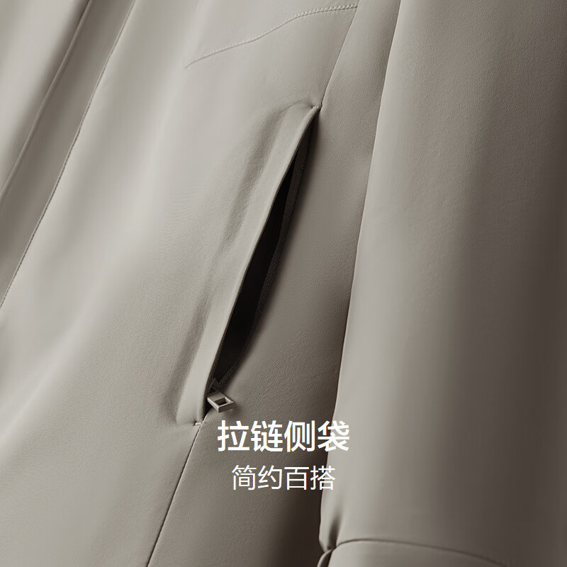 红豆【拐弯领夹克羽绒】羽绒服男26年新品阳离子保暖防风抗起球夹克男 藏青羽绒B5 XL 180/100A 推荐70-77公斤