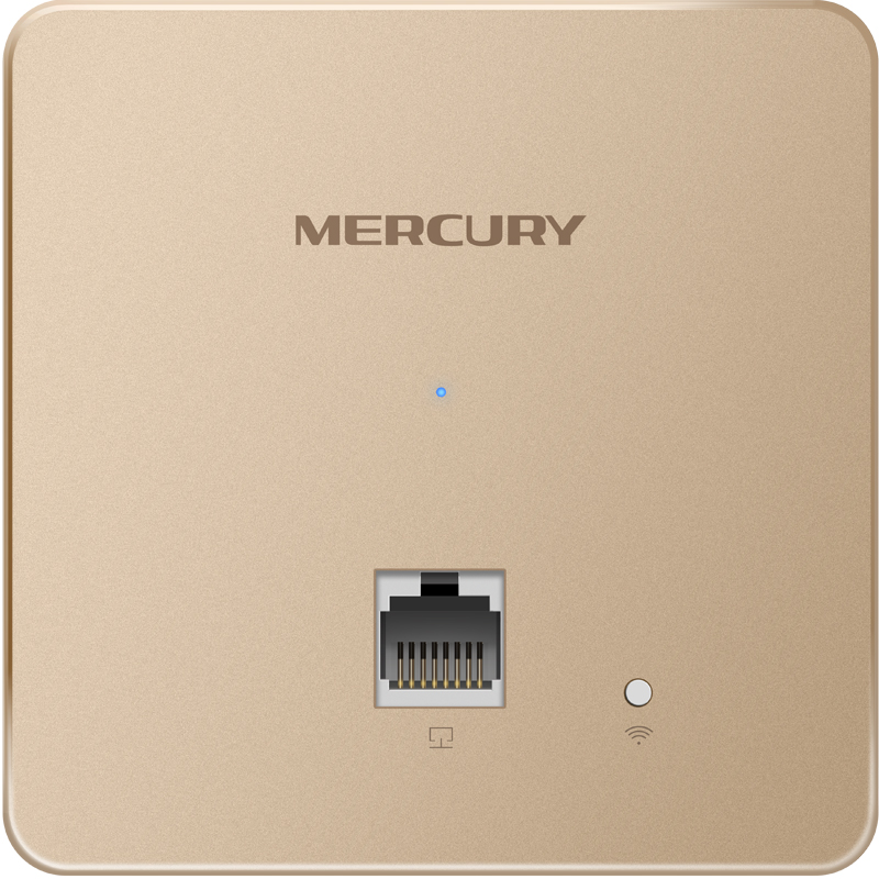 MERCURY水星 千兆双频86型无线面板AP酒店宾馆家用全屋WiFi覆盖组网入墙式PoE无线路由器 金色-MIAP1200GP 千兆端口版