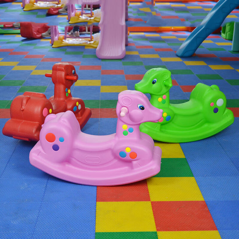 摇摇马二合一儿童摇摇乐木马幼儿园加厚大号单色连体塑料动物摇马宝宝