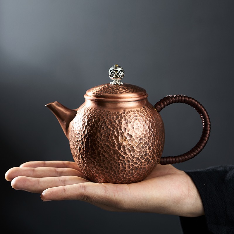 HAOMINGTIAN茶具纯铜茶壶 家用泡茶功夫养生沏茶壶办公茶壶内部无涂层小铜壶