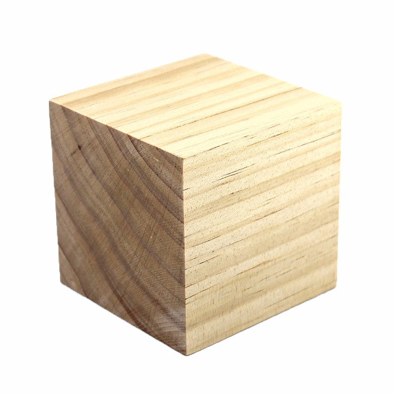 千水星 松木块小木头正方体方块积木垫木木工手工木片板材 diy模型材料 9*9*9cm(1块)